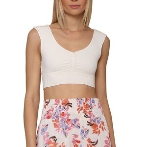 NWT Z Supply Hazey Rib Tank Top White Sand - Size Small